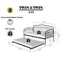 thumbnail image 4 of Twin Size Metal Frame Daybed with Twin Trundle, White, 4 of 8