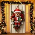 thumbnail image 2 of Seyotauo Christmas Snowman Door Cover Decorations Christmas Front Door Banner Backdrop Party Photography Background Holiday Door Cover Outdoor Home Indoor Winter Year Decor, 70.9 x 35.4 inch, 2 of 6