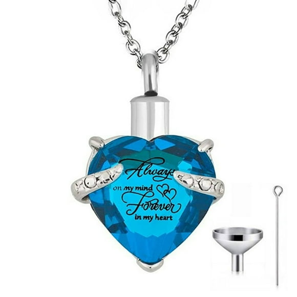 Cremation Heart Shape Necklace For Ashes Stainless Steel Ashes Keepsake Pendant Necklace