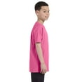 thumbnail image 2 of JustBlanks Youth Short Sleeve Tee Dri-Power Active Cotton-Polyester Cotton Performance T-Shirt Crewneck Tee for Big Boys - Neon Pink - Small, 2 of 3