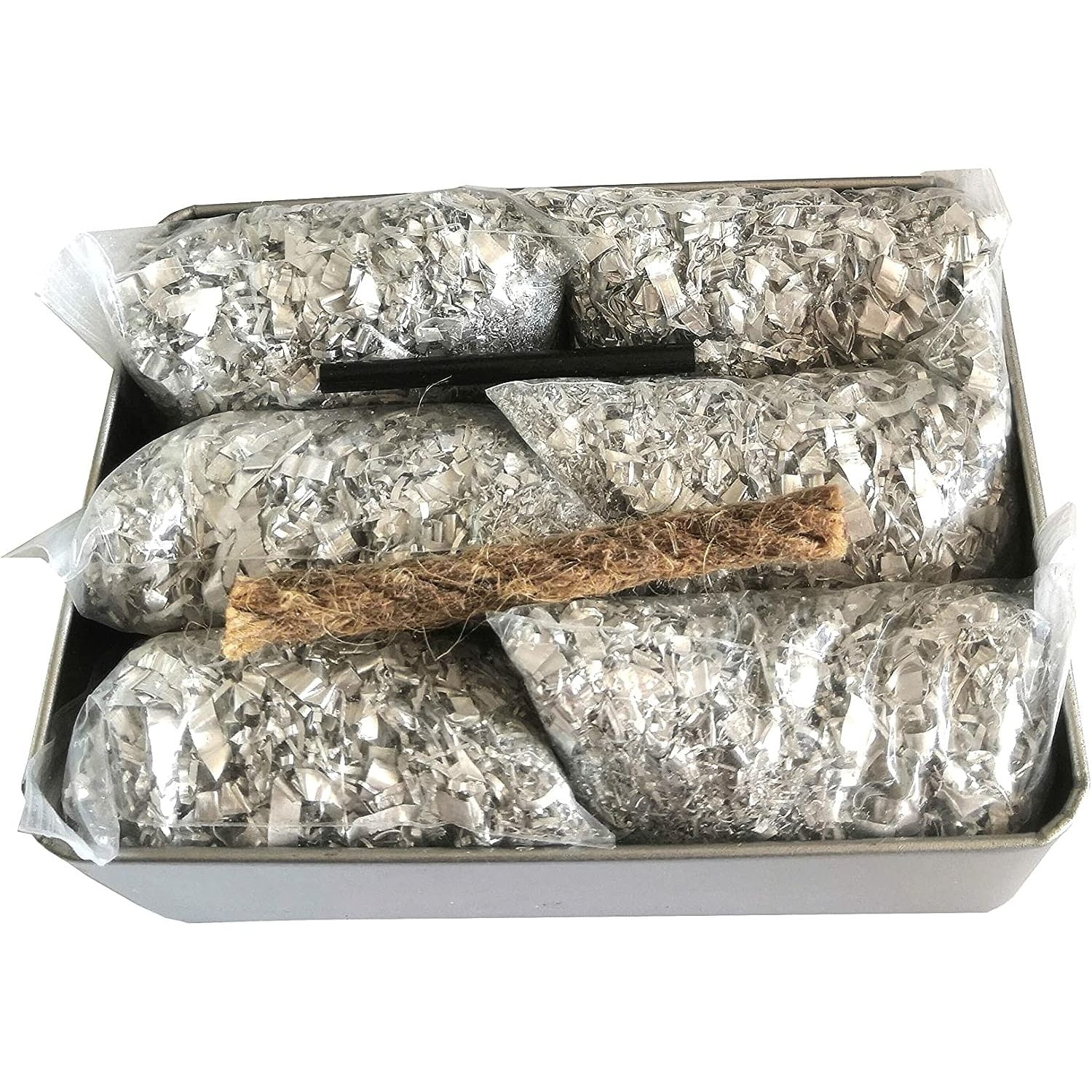 HTYSUPPLY Emergency Fire Starter 6 Bags + Free Wax Infused Jute Rope