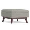 thumbnail image 6 of Owen 34 inch Wide Mid-Century Modern Coffee Table Storage Ottoman in Cloud Grey Polyester Fabric, 6 of 10