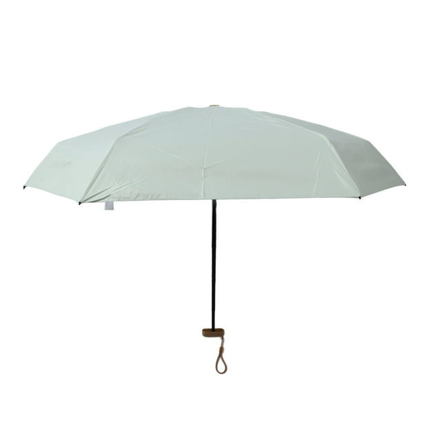 Miniparaguas de doble uso con bolsa de almacenamiento, paraguas compacto, ligero y con protección UV para el sol y la lluvia, 5,5 pulgadas, color verde