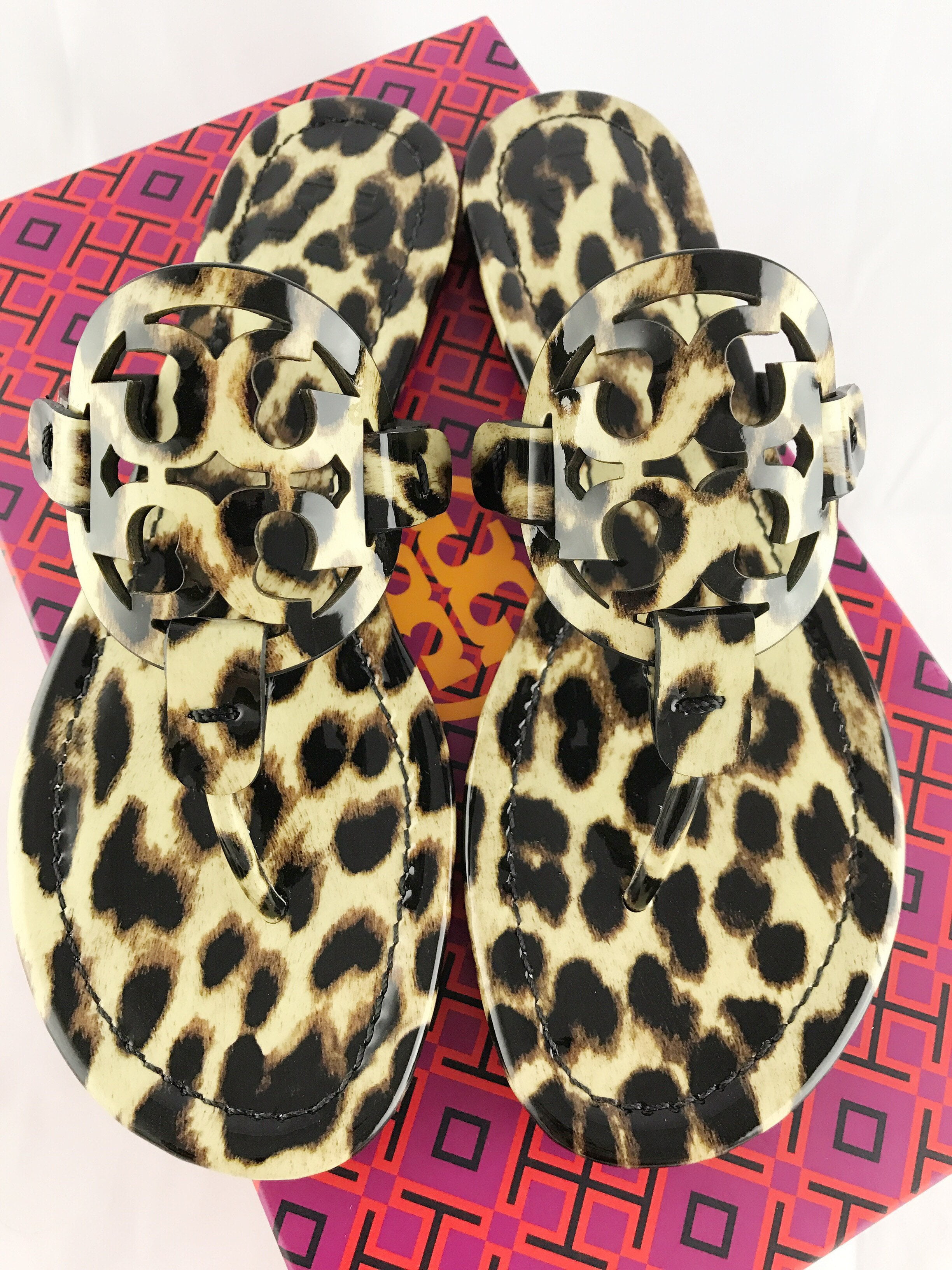 leopard tory burch sandals