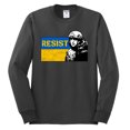 thumbnail image 2 of Support Ukrainian Flag Zelensky RESIST Mens Long Sleeve Shirt, Charcoal, Medium, 2 of 4