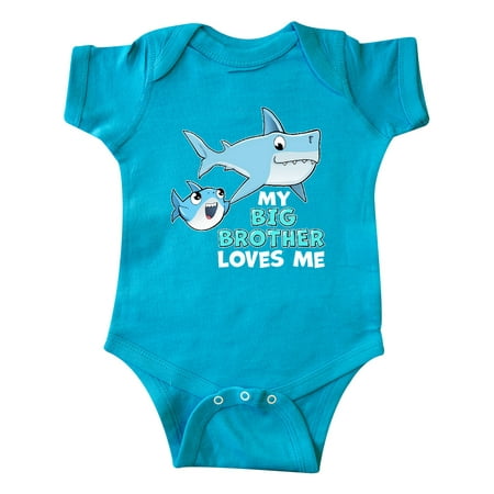 

Inktastic My Big Brother Loves Me with Cute Sharks Gift Baby Boy or Baby Girl Bodysuit
