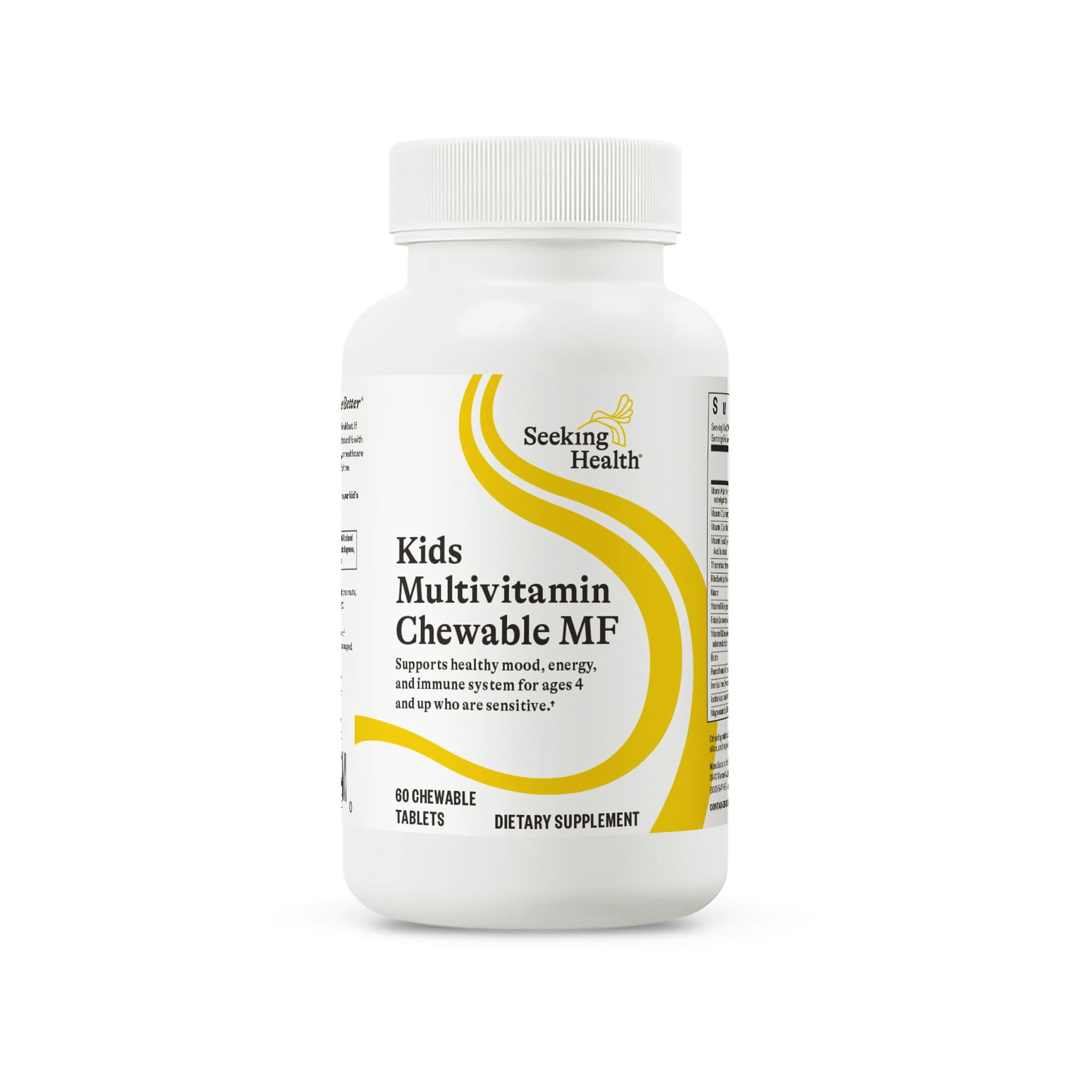 Seeking Health Kids Multivitamin Chewable MF, Formulated for Children’s Health, Methyl-Free, with Folinic Acid, Vitamin B12, Riboflavin, Vitamin A, Vegetarian (60 Chewable Tablets)*