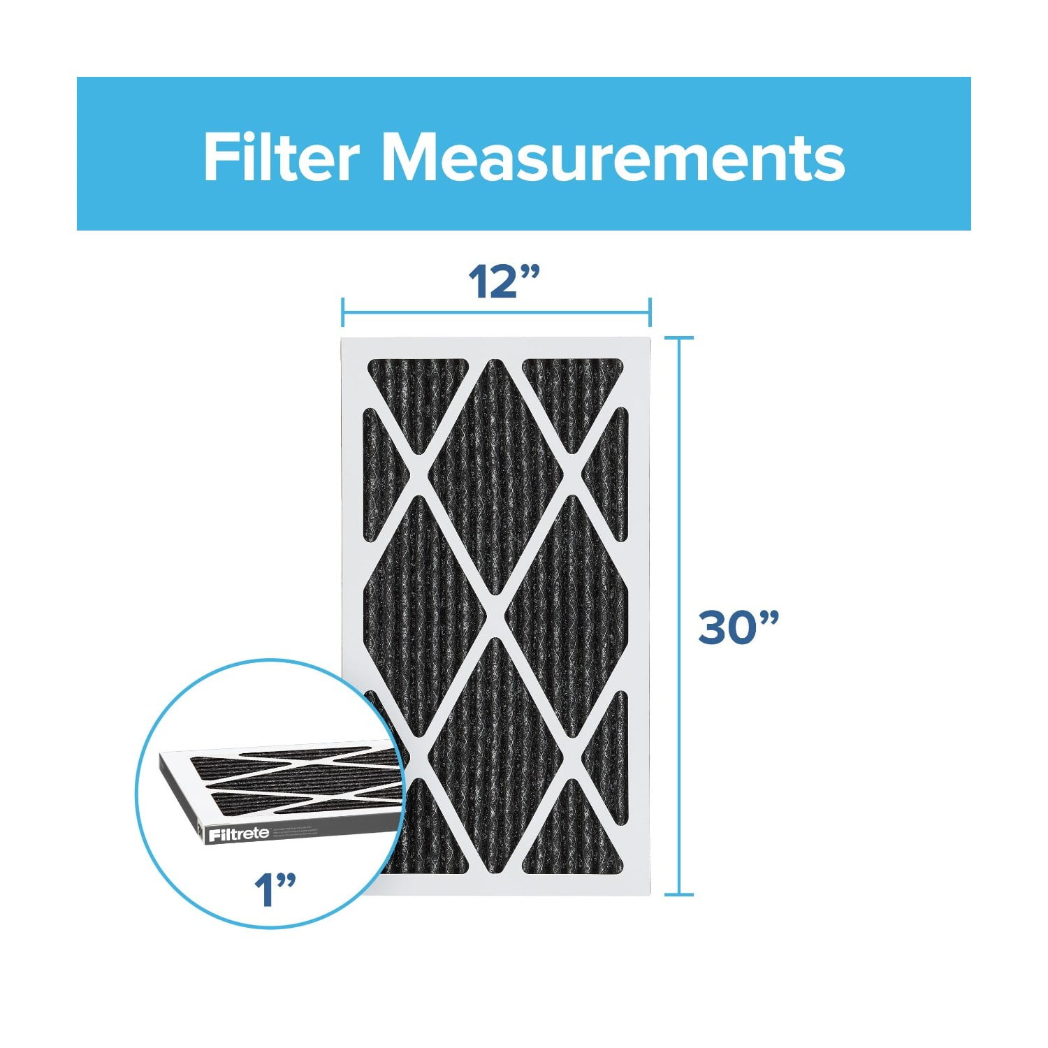 Filtrete 12x30x1 Air Filter, MPR 1200 MERV 11, Allergen Plus Odor Reduction, 4 Filters