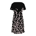 thumbnail image 5 of YuXingFu Plus Size Women's Dress formal Dresses - Floral, V-Neck, Short Sleeve, Midi for Summer Pink S, 5 of 8