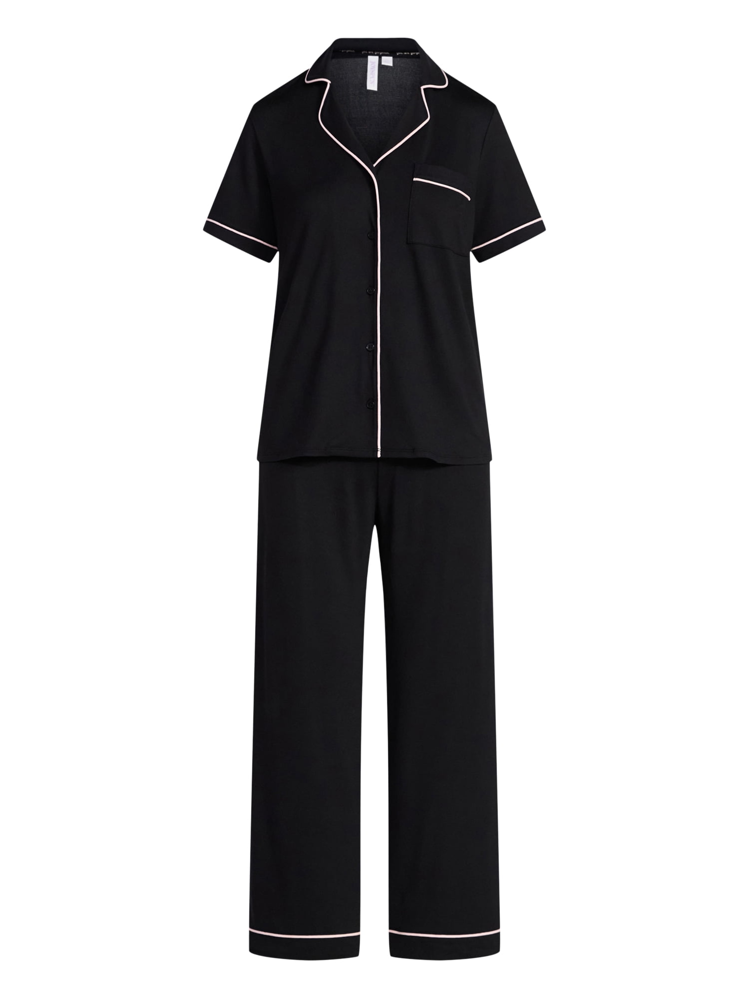 Joyspun Women's Dreamy Soft Collection Notch Collar Top and Capri Pants Pajama Set, 2-Piece, Sizes XS-3X