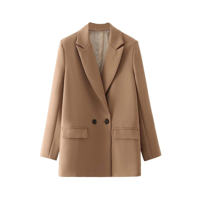 CEHVOM Blazer à Manches Longues pour Femmes Mode Décontractée Printemps Été Couleur Unie Liquidation