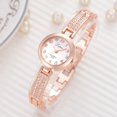 thumbnail image 2 of LVPAI Moda Casual Mujer Reloj de Pulsera Reloj de Cuarzo de aleación y Traje de Pulsera (Oro Rosa + Blanco), 2 of 3