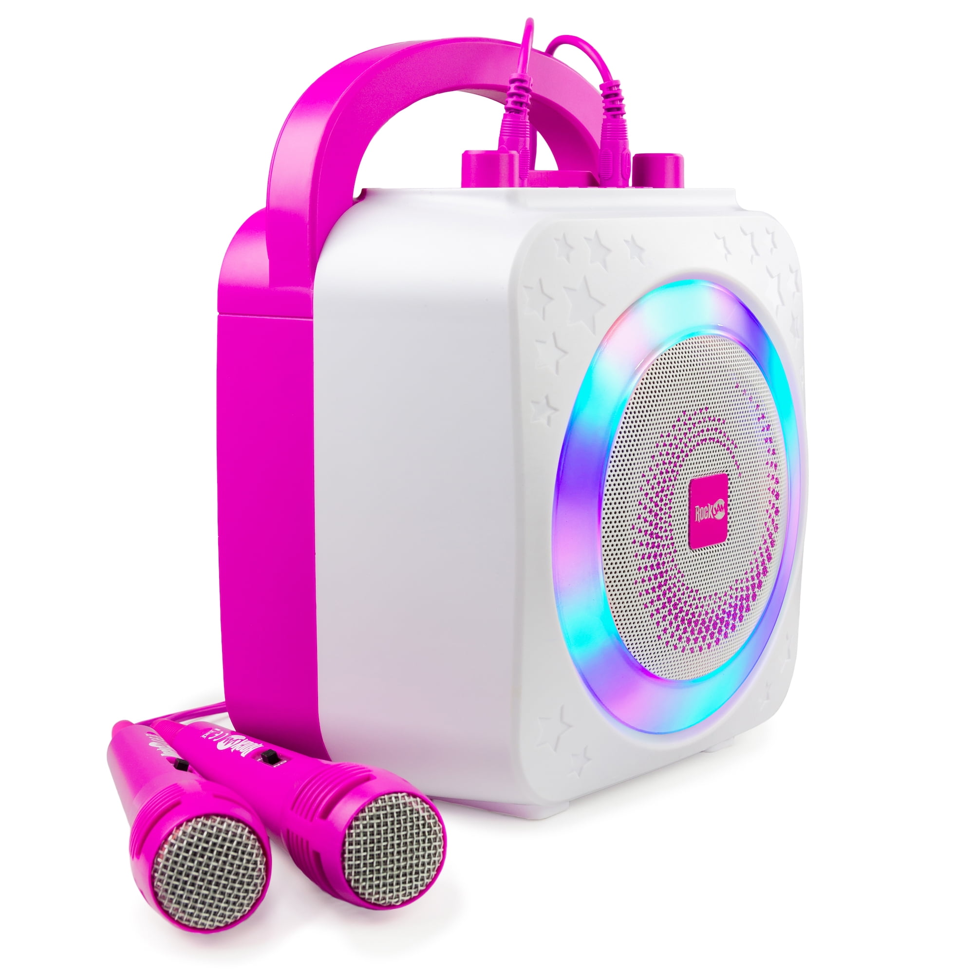 RockJam 10-Watt Rechargeable Bluetooth Karaoke Machine System with Two Microphones