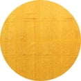 thumbnail image 1 of Ahgly Company Machine Washable Indoor Round Abstract Yellow Modern Area Rugs, 8' Round, 1 of 4