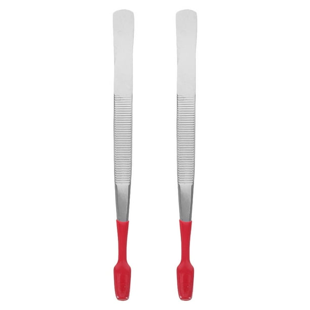 2 piezas pinzas de sello de acero inoxidable con puntas de goma de punta plana recolectando pinzas para estampillas pinzas de goma pinzas con punta de goma con punta de goma