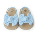 thumbnail image 3 of MHZLDYZ Baby Shoes 3-164 Months Prewalker Bow Solid Baby Shoes Beach Girls Toddler Sandals Children Baby Shoes Baby Girl Shoes 12-18 Months Baby Girl Shoes 6-12 Months Toddler Sock Shoes(Blue,2), 3 of 4