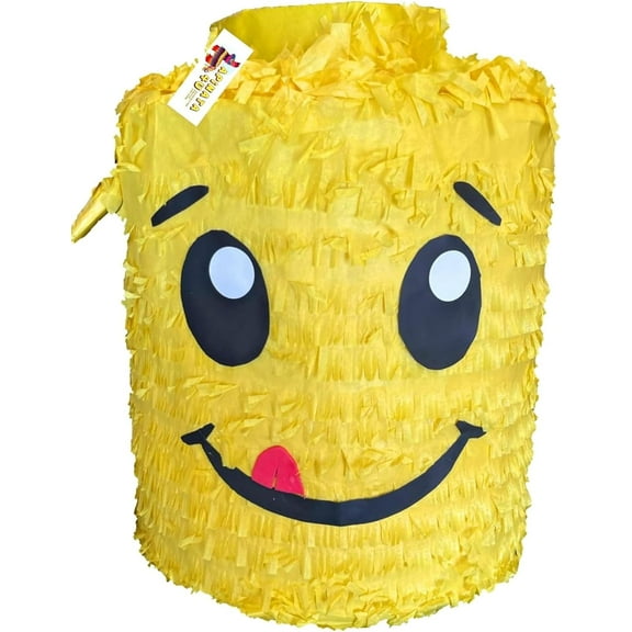APINATA4U Yellow Building Block Style Pinata 14" Tall Smiling Building Block Party Favor