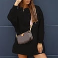 thumbnail image 4 of Round Neck Long Sleeve Dress for Women, Women Casual Fashion Solid Color Loose Pullover Sweater Long Sleeve Round-Neck Dresses Casual Dress, 4 of 7