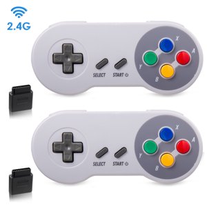 LUXMO PREMIUM 2.4G Wireless Gamepad for Original SNES/SFC Super Entertainment System Console （2Pack）