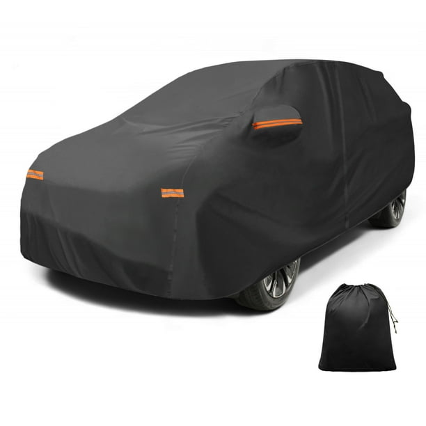 Funda de coche única Bargains, película de aluminio, funda para coche completa, protección impermeable para todo clima con cremallera en la puerta del conductor, negra para Honda Prologue