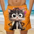 thumbnail image 7 of Hfnxid Mens Beach Shorts Quick Dry Elastic Waist Swim Trunks Printed Drawstring Bathing Suit Summer Lightweight Vacation Shorts with Pockets Orange XXXXXL, 7 of 7