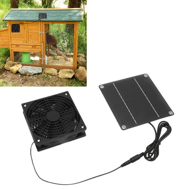 Solar Panel Fan Kit, 2200RPM Protective Cover Monocrystalline Silicon Solar Exhaust Fan For Greenhouse For Chicken Coop