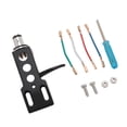 thumbnail image 1 of Phono Headshell, LP Turntable Headshell Mount with 4 Oxygen Copper Wires, Universal Headshell Replacement Fit for Standard H 4 Bayonet S Shaped Posts, 1 of 7