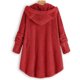 thumbnail image 4 of Abrigo de suéter de longitud media de terciopelo con bolsillo informal de moda para mujer Fridja  BV0+2796, 4 of 5