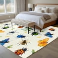 thumbnail image 4 of Area Rug for Living Room, Spring Butterfly Dragonfly Non-Slip Indoor Large Carpet for Bedroom/Dining Room, Beige Botanical Floral Rustic Washable Low-Profile Rectangle Floor Runner Rugs - 5 x 7 Ft, 4 of 8