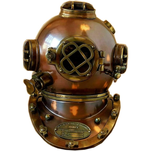 Antique Scuba 18" Diving Helmet |U.S Navy Mark V Vintage Divers Helmet Replica (Antique Black)