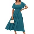 thumbnail image 1 of Vestido largo GRACE KARIN elegante de manga corta para mujer, 1 of 9