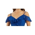 thumbnail image 5 of BCX Junior's Ruffled Cold Shoulder Dress Blue Size X-Large, 5 of 6