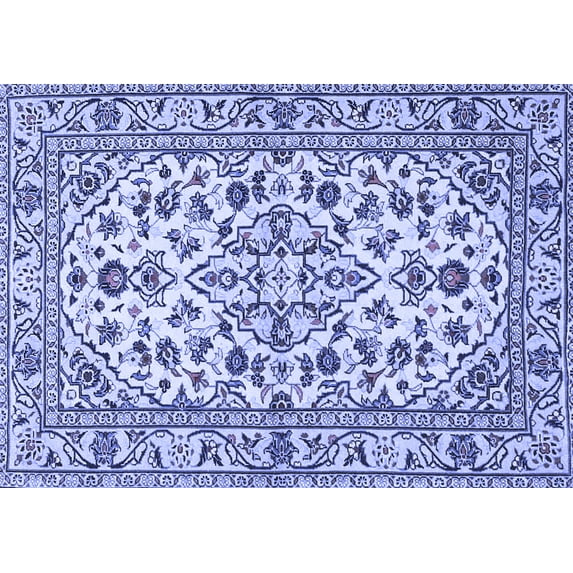 Ahgly Company Machine Washable Indoor Rectangle Persian Blue Traditional Area Rugs, 7' x 9'