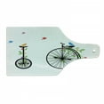 thumbnail image 1 of Bicycle Cutting Board, Flying Birds and Flowers on Old Single Wheel Bikes Happiness and Joy Pedals Graphic, Tempered Glass Cutting and Serving Board, Wine Bottle Shape, Multicolor, by Ambesonne, 1 of 1