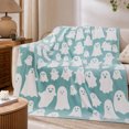 thumbnail image 3 of Halloween Ghost Blanket,29.5x39.4 Inch Cute Soft Throw Blankets Gift for Women Men,Faux Flannel Blanket for Sofa Lounge,Office Nap Break,Light Blue, 3 of 9