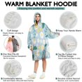 thumbnail image 5 of Wearable Oversized Blanket,Pioneer Flower Floral Print Pattern Wearable Blanket Hoodie for Adults,Cozy Hooded Blankets with Super Pockets,Super Warm Fuzzy Pullover for Women & Men, 5 of 6