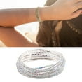 thumbnail image 2 of SIEYIO Crystal Beaded Stretch Bracelet Chic Multilayered Handchain for Women and Girls, 2 of 7