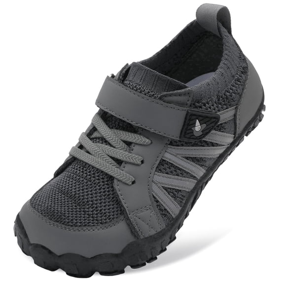Barerun Kids Shoes Girls Boys Breathable Sneakers Flats,Wide,Anti-Slip,Anti-collision Toe Cap,DarkGrey,2 Big Kid