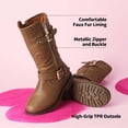 thumbnail image 5 of Botas de Invierno Altas para Niñas DREAM PAIRS con Piel Sintética Color Tan, 5 of 5
