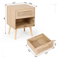 thumbnail image 4 of RichYa Rattan Nightstand - Night Stand with 1 Drawer and Solid Wood Legs, Side Table with Storage for Bedroom, 4 of 7