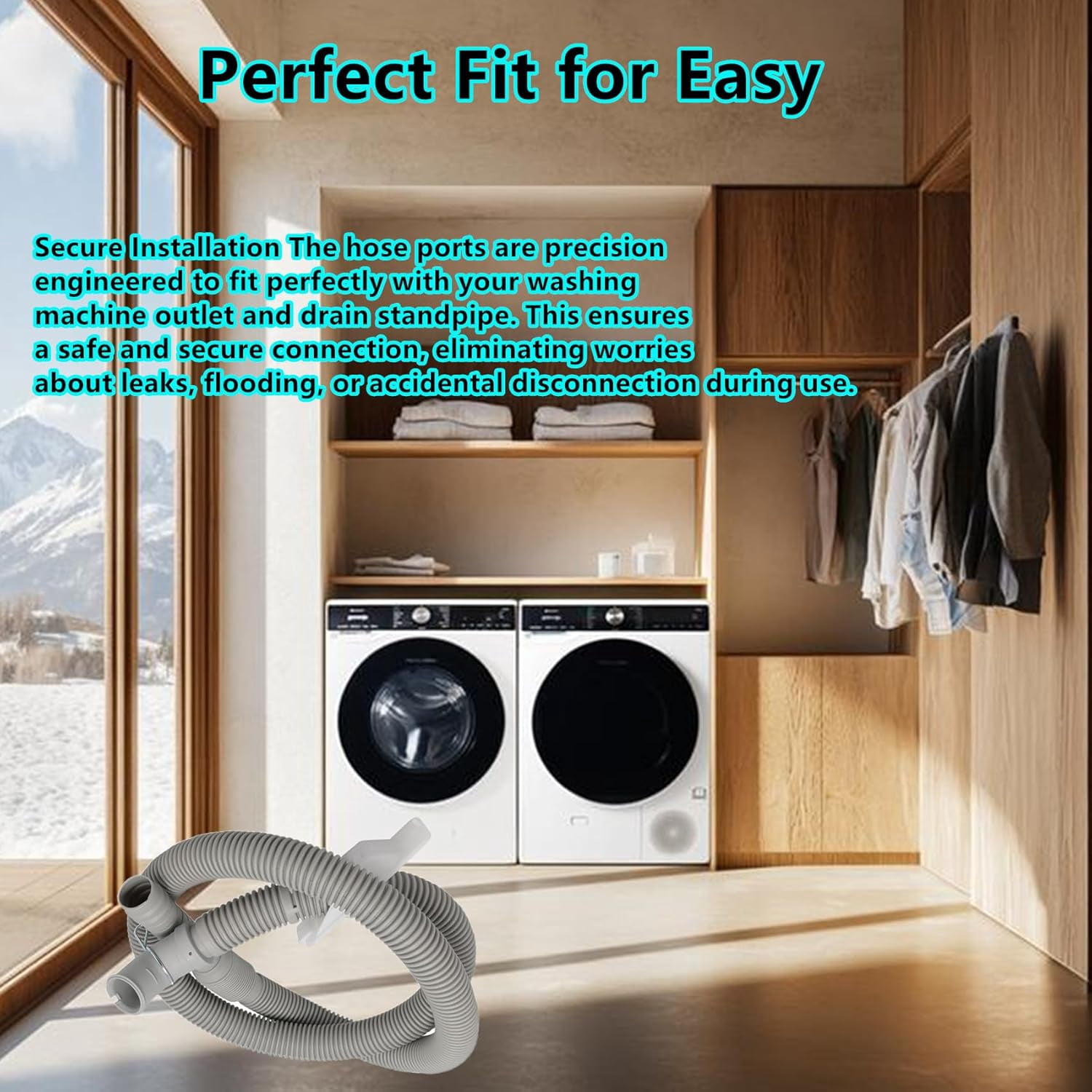 DC97-18682D DC97-18682B Washer Drain Hose Assembly Replacement for Samsung Clothes Washer Drain Hose Compatible with DC97-18682C DC97-18682E