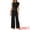 Black, variant on DARING DIVA Women's Pajama Sets Short Sleeve Ruffled Top Long Pants Lounge Sets XS Pink