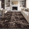 thumbnail image 5 of PureCozy 9'x12' Shag Area Rugs for Living Room Bedroom Dining Room Office Farmhouse, Plush Indoor Decorative Long-haired Large Red Brown Rugs Carpet, Red Brown, 5 of 5