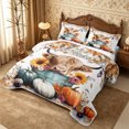 thumbnail image 3 of Erosebridal Highland Cow Bed Spread Queen 3pcs,Autumn Farm Queen Coverlet Set,Blue White,1 Quilt and 2 Pillowcases, 3 of 7