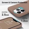 thumbnail image 3 of Shockproof Designed for iPhone 13 Pro Case, Liquid Silicone Phone Case with [Soft Anti-Scratch Microfiber Lining] Drop Protection 6.1 inch Slim Thin Cover (Light Brown), 3 of 16