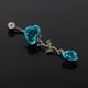 thumbnail image 5 of Anillos para el vientre de material acero inoxidable 316L Pernos prisioneros Flor Hoja Cuelga de imitación Joyas 14g - Hip Azul Yinane Botón del ombligo, 5 of 7