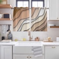 thumbnail image 2 of Brown Ombre Kitchen Curtains Short 54 Inch Length, Modern Geometric Abstract Aesthetic Cream Grommet Top Bedroom Living Room Curtains, Light Filtering Cafe Curtain Drapes 2 Panels Set 84''x54'', 2 of 9