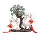 thumbnail image 1 of Árbol de cristal for sala de estar, Feng Shui de la fortuna con adornos de ciervos., 1 of 3