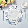 thumbnail image 2 of Round Plate Mat 15.4x15.4 Inchesx4 Placemat Table Mat Kitchen Mat Coffee Mat Fabric Thick, Strong Wear-Resistant, Heat Resistance Blue Triangle, 2 of 7