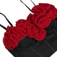 thumbnail image 5 of TARIENDY Boned Bustier Corset Tops for Women Breathable Mesh Bustiers with Hooks 3D Flower Ruffle Camisole Top Party Princess Bodice Red XL, 5 of 6